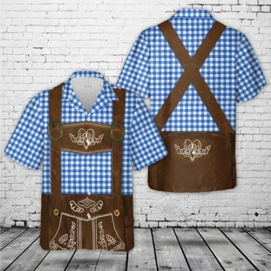 Discover Oktoberfest Lederhosen Costume Hawaiian Shirt, Casual Shirt For Men