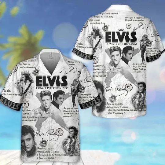 Discover Elvis Presley Hawaiian Shirt, Elvis Women Blouses,Elvis Linen Shirt,Casual Long