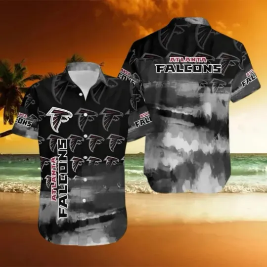 Atlanta Falcons Monochrome Wave Hawaiian Shirt Hot 2026