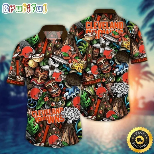 Discover Cleveland Football Brownss Team Hawaiian Shirt Button Down Unisex Adults S-5XL