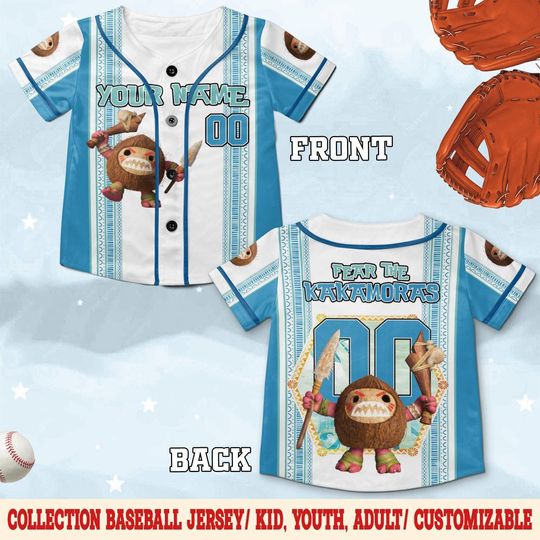 Discover Personalized Kakamora Baseball Jersey, Fear The Kakamoras Custom Name Number Blue Stripe Gift
