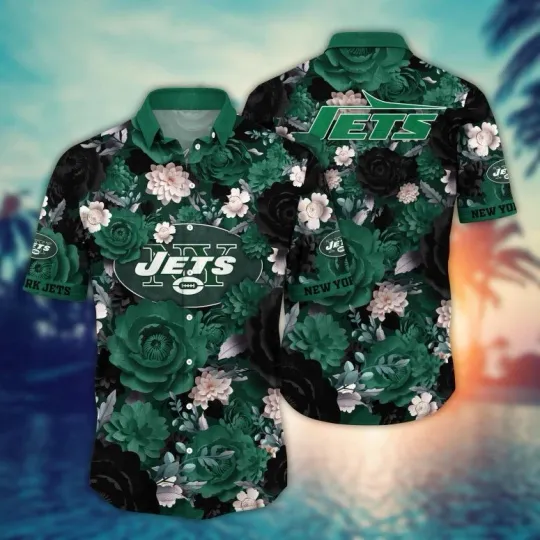 Discover New York Jets Midnight Bloom Hawaiian Shirt Hot 2026
