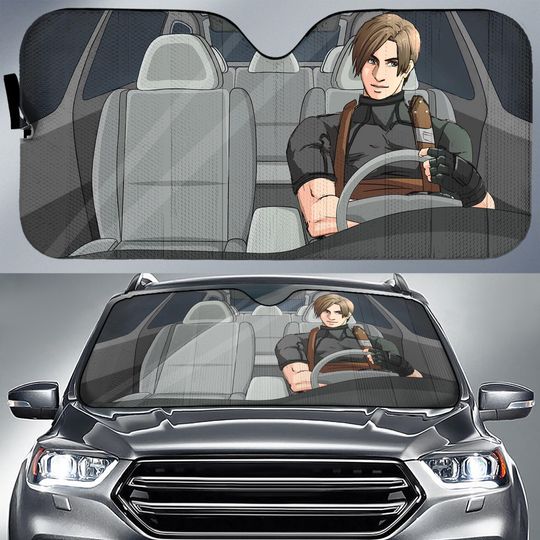 Resident Evil Requiem Car Sunshade, Resident Evil Inspired Car Windshield, Leon Kennedy Car Decor, Resident Evil Game Fans Gift