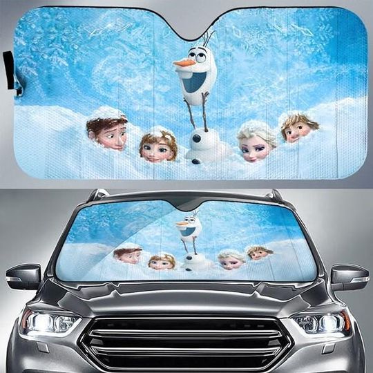 Disneyland Froz Elsa Olaf Car Sunshade, Elsa Anna Car Sun Shade, Olaf Car Sunshade, DisneyPrincess Sunshade, Magic kingdom Sunshade