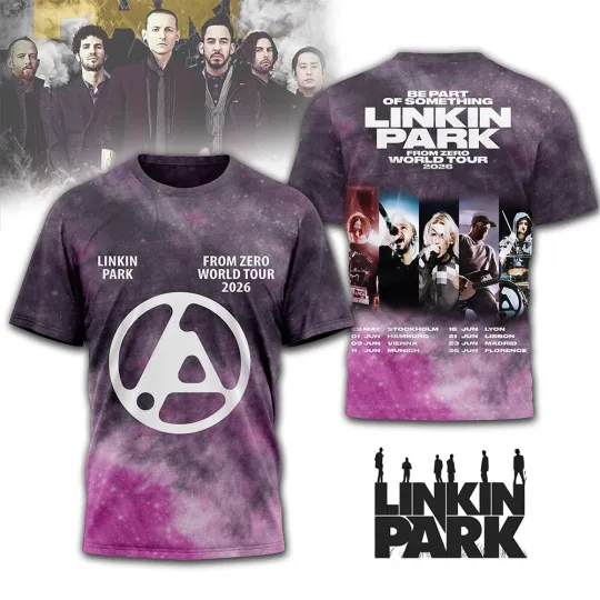 Linkin Park From Zero World Tour 2026 T-Shirt Concert Dates All-Over Print Tee