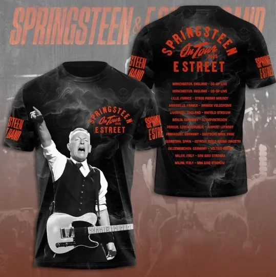 Bruce Springsteen And The E Street Band Tour 2025 3D T Shirt