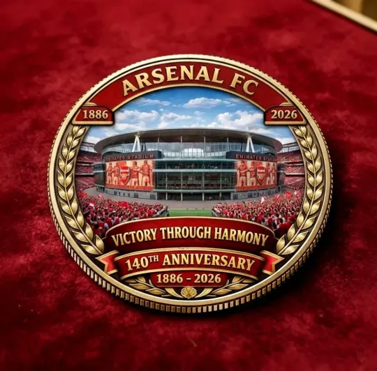 Arsenal FC 140th Anniversary Gold Coin Emirates Stadium Victory Through Harmony