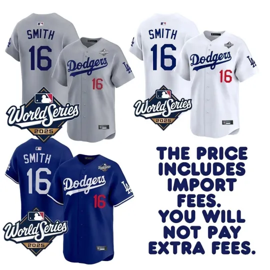 Discover Men's #16 Will Smith 2025 World Series Limited Player Printed Jersey S-3XL