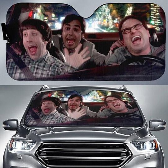 The Big Bang Theory Movies Car Sunshade, Leonard Howard Raj Car Sun Shade, Funny Vintage Movie Car Windshield, Car Accessories