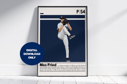 Discover Max Fried Poster for Sports Fan Wall Art for Baseball Fans Modern Sports Decor for Bedroom & Office Wall Art