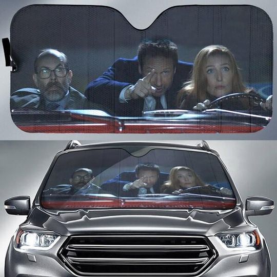 Discover X-Files TV Series David Duchovny Car Sun Shade, Fox Mulder Dana Scully Car Windshield, Vintage TV Series Car Accessories, Funny Car Decor