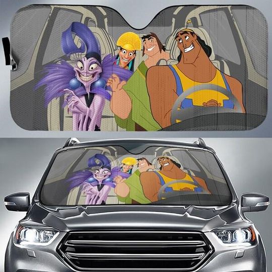 Discover Funny The Emperor's New Groove Car Sunshade, Kuzco Pacha Krock Yzma Car Sun Shade, Emperor's New Groove Sun Shade,Disneyland Car Accessories