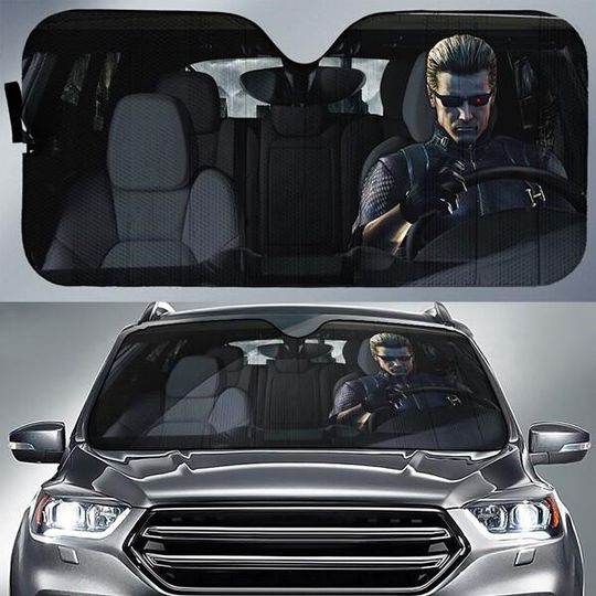 Albert Wesker Resident Evil 4 Car Sun Shade, Resident Evil Car Windshield, Resident Evil Video Game Fans Gift, Horror Game Car Accessory