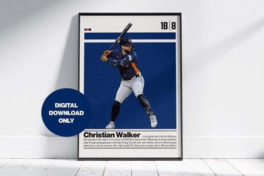 Discover Christian Walker Digital Poster for Sports Fan Wall Art for Baseball Fans Modern Sports Decor for Bedroom & Office Digital Wall Art