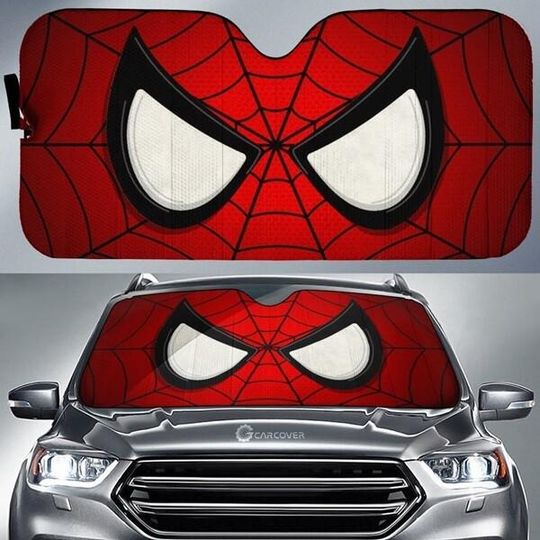 Discover Spiderman Car Sunshade, Avengers Superhero Windshield Cover, Spiderman Eyes Car Accessory, DisneyMarvel Comic Car Cover, Superhero Merch