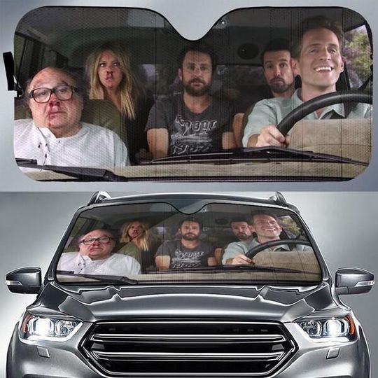 It's Always Sunny in Philadelphia Car Sun Shade, Dennis Reynolds Danny DeVito Frank Reynolds Car Windshield, Vintage Movie Car Accessories