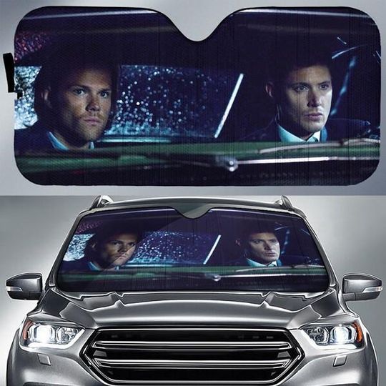 Discover Supernatural Movie Car Sunshade, Sam Winchester Dean Winchester Castiel Car Sun Shade, Vintage Movie Car Windshield, Funny Car Accessories