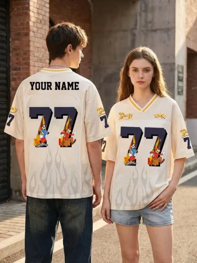 Discover Custom Name & Number Goofy The Silly Dog Gift For Fan Mesh Football Jersey