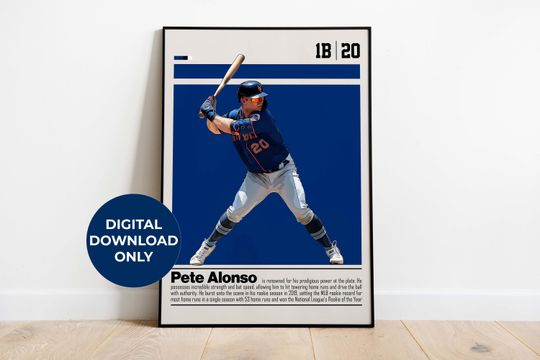 Discover Pete Alonso Digital Poster for Sports Fan Wall Art for Baseball Fans Modern Sports Decor for Bedroom & Office Digital Wall Art