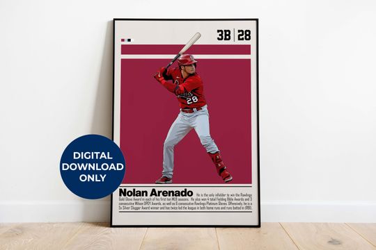 Discover Nolan Arenado Digital Poster for Sports Fan Wall Art for Baseball Fans Modern Sports Decor for Bedroom & Office Digital Wall Art