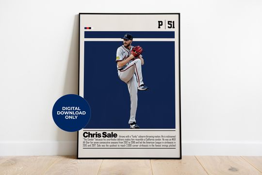 Discover Chris Sale Digital Poster for Sports Fan Wall Art for Baseball Fans Modern Sports Decor for Bedroom & Office Digital Wall Art