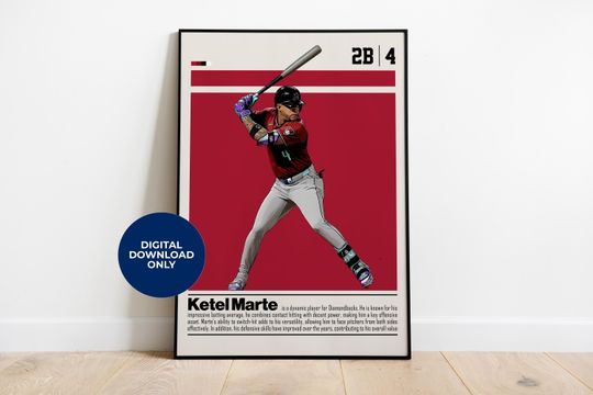 Discover Ketel Marte Digital Poster for Sports Fan Wall Art for Baseball Fans Modern Sports Decor for Bedroom & Office Digital Wall Art