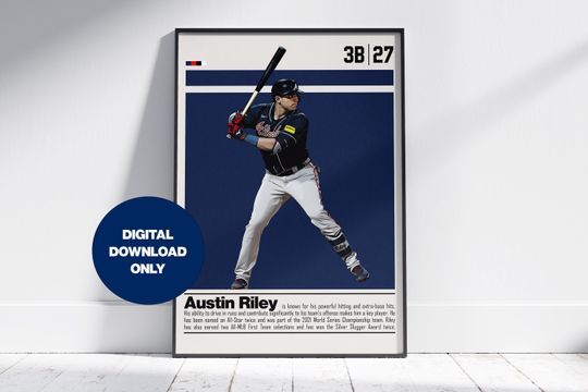 Discover Austin Riley Digital Poster for Sports Fan Wall Art for Baseball Fans Modern Sports Decor for Bedroom & Office Digital Wall Art