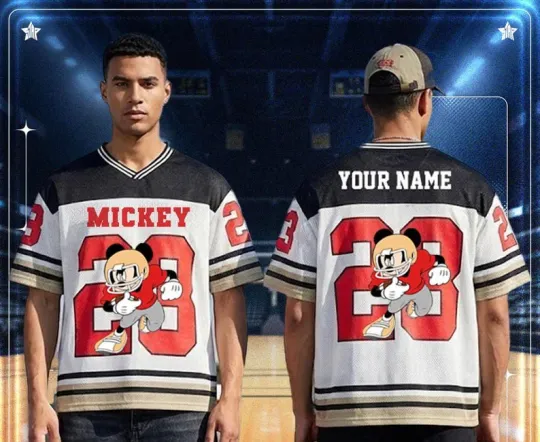Discover Personalized I'm A Big Fan Of Mickey Mouse Birthday Gift Mesh Football Jersey