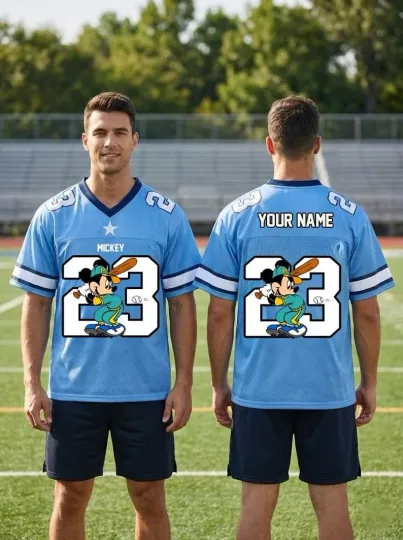 Discover Personalized Let's Play Baseball With Mickey Mouse Mesh Football Jersey