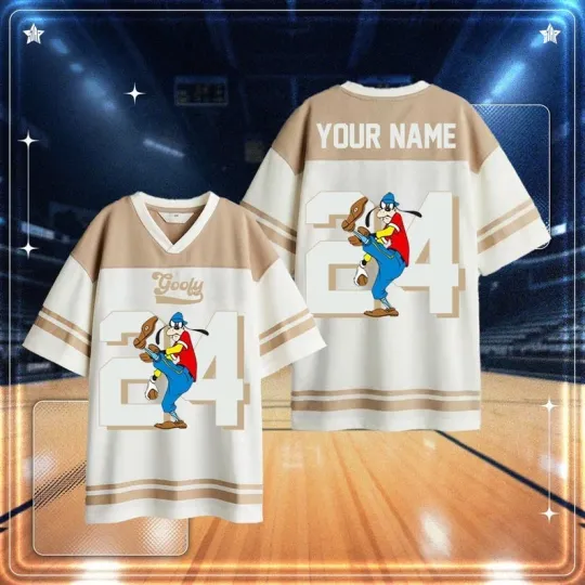 Personalized Goofy Playing Baseball Funny Cartoon Dog Mesh Football Jersey