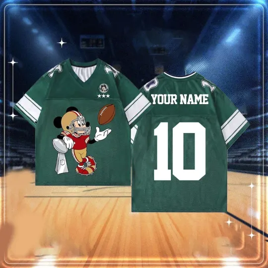 Discover Personalized Mickey Mouse Mesh Football Jersey for Game Day Fan Gift