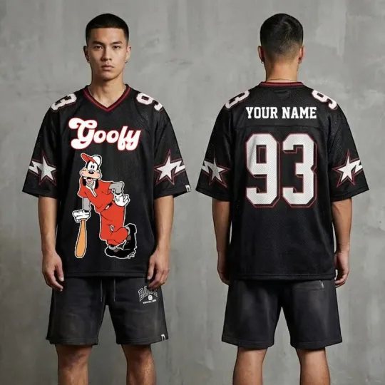 Discover Personalized Goofy Dog Mesh Football Jersey