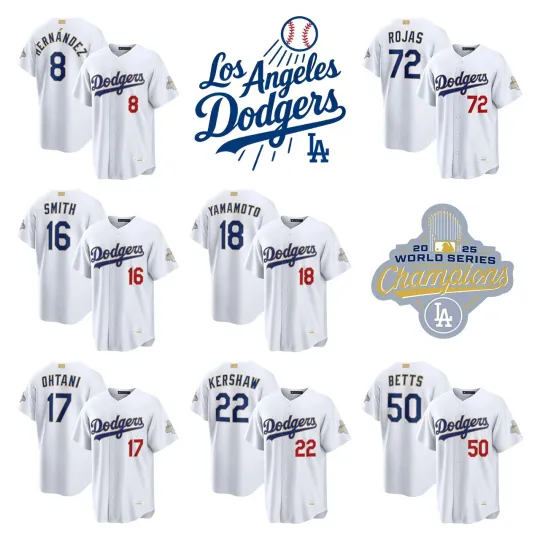 Discover Men's Dodgerss White 2026 Gold Collection Stadium Baseball Printed Jersey
