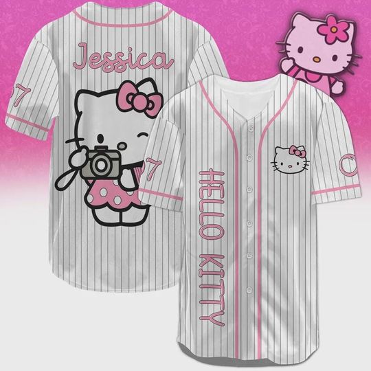 Discover Personalized Hellokitty Baseball Jersey Shirt, Hellokitty Lover Baseball Jersey, Hello kitty Fan Baseball Shirt, Hellokitty Jersey Shirt