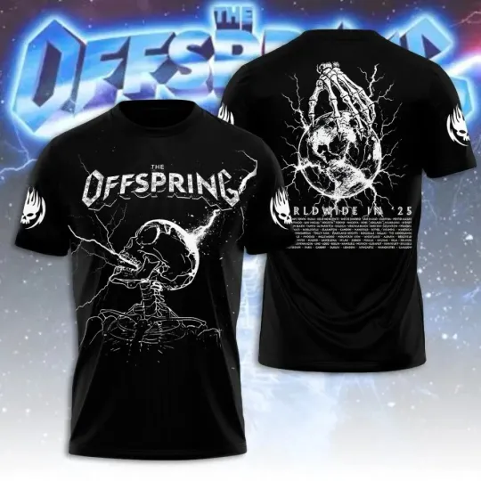 Discover The Offspring 3D Apparel shirt world tour 2025 All size