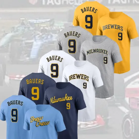 🔥NEW NEW! Jake Bauers #9 Milwaukee Baseball Team Name & Number Gift For Fans