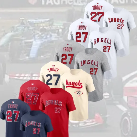 🔥NEW NEW! Mike Trout #27 Los Angeles Baseball Team Name & Number Gift For Fans