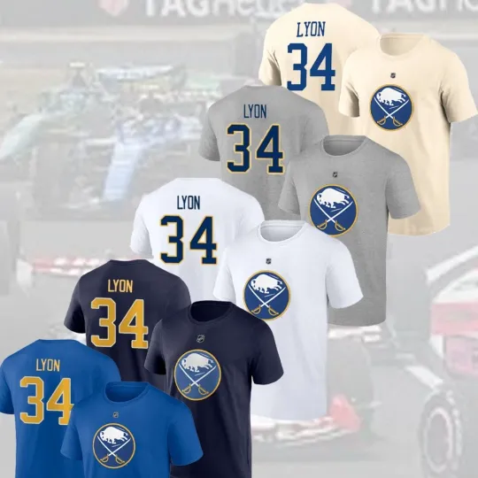 Discover 🔥HOT DEAL! Alex Lyon #34 Buffalo Hockey Name & Number Player Gift For Fans
