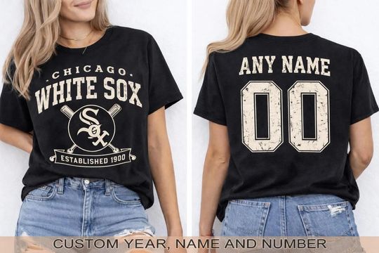 Customized Chicago White Sox tshirt, baseball Tee, Funny Baseball t-shirt, Chicago baseball Tee, Custom baseball mom, Baseball Gift tee