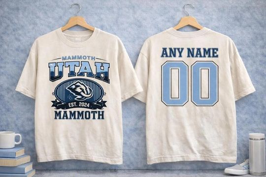 Personalized Utah Mammoth Hockey Shirt  Mammoth Fan Tee, Utah NHL Team T-Shirt, Unisex Ice Hockey Apparel