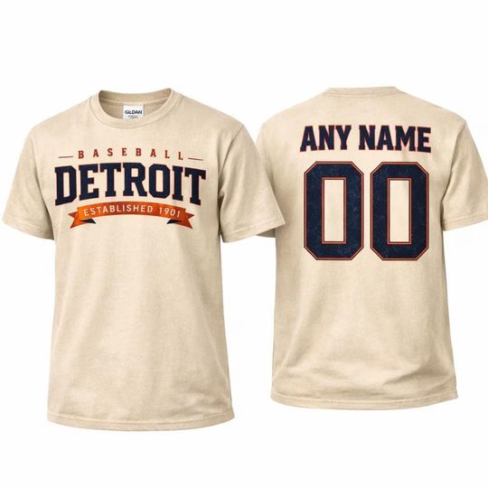 Discover Customized Detroit Baseball Shirt, Tiger Baseball Tshirt, Retro Detroit Apparel, Gameday Baseball Fan Gift, Tiger Baseball Fan