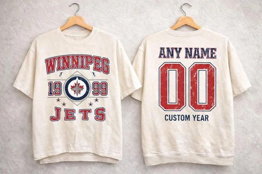 Personalized Winnipeg Jets Comfort Colors Shirt Retro Jets Hockey Tee 90s Aesthetic NHL Fan Gift Unisex Winnipeg Hockey Sportswear Apparel