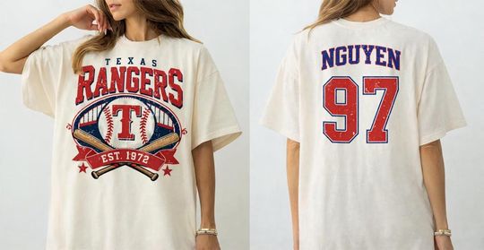 Discover Personalized Texas Baseball T-shirt, Vintage Baseball Shirt, Sports Fan Gift, Retro Tee for Men & Women