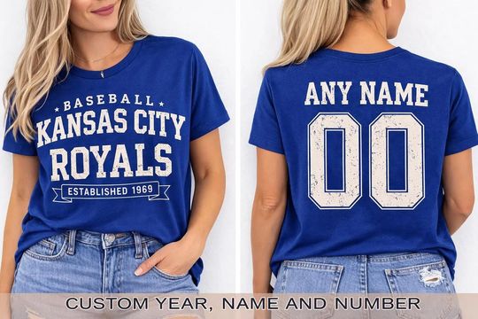 Customized Kansas City Royals Baseball Shirt, Royal Baseball Tshirt, Kansas City Sports Apparel, Royal Baseball Fan Gift, Royal Apparel