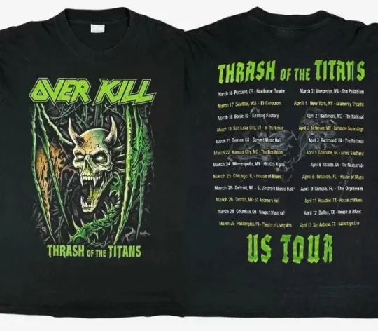 Thrash Metal 2026 Tour T-Shirt Titans Inspired 2 Sides Graphic Tee Unisex
