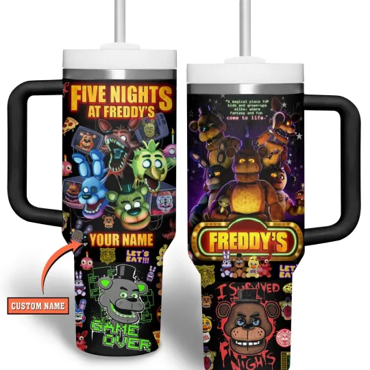 Discover Custom Creepy Animatronic Bear Tumbler 40oz Handle Travel Mug