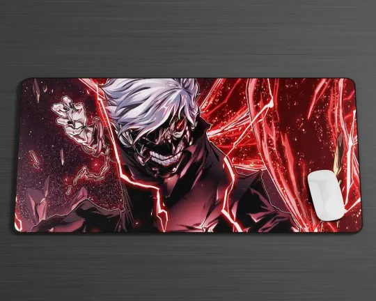 Toky Ghoul Ken Kaneki Lightning Gaming Mouse Pad Desk Mat Anime