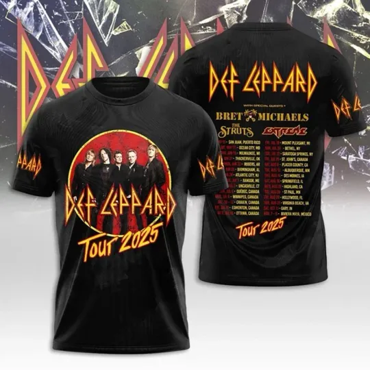 Discover Def Leppard The World Tour 3D T Shirt