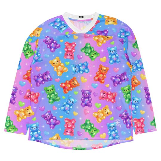 Discover Colorful Gummy Bear Rave Jersey  Long Sleeve Comfy Lightweight Rave Top