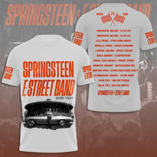 Bruce Springsteen & E Street Band 2025 World Tour 3D T-Shirt